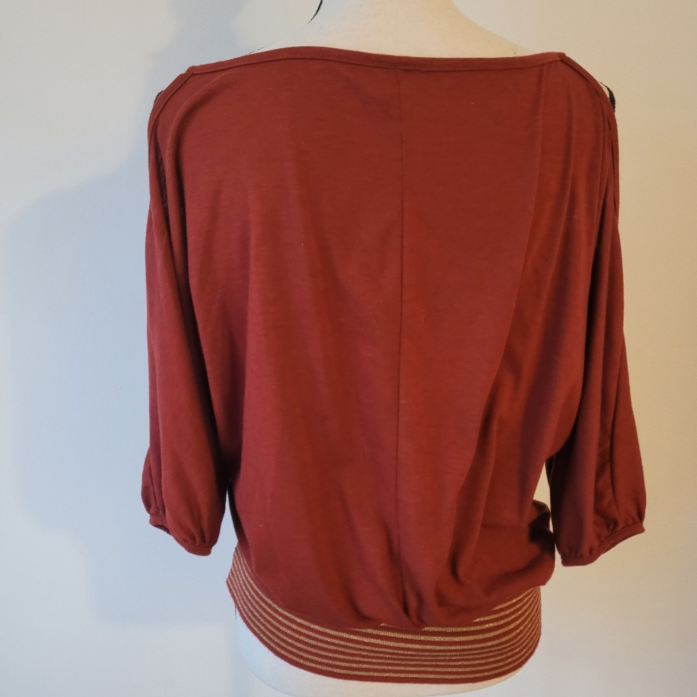 Off Shoulder Chain Link Rust Top - image 6